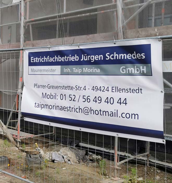 Firmenbanner Baugerüst Großbaustelle