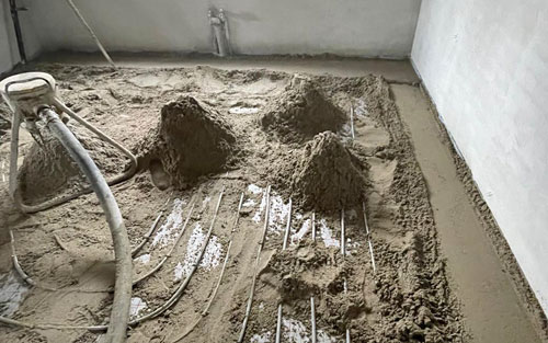 Estrich auf Fußbodenheizung